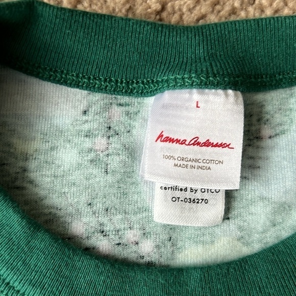 Hanna Andersson Holiday 2023 Ornament Print Green Long John Top Unisex Mens - Picture 4 of 7
